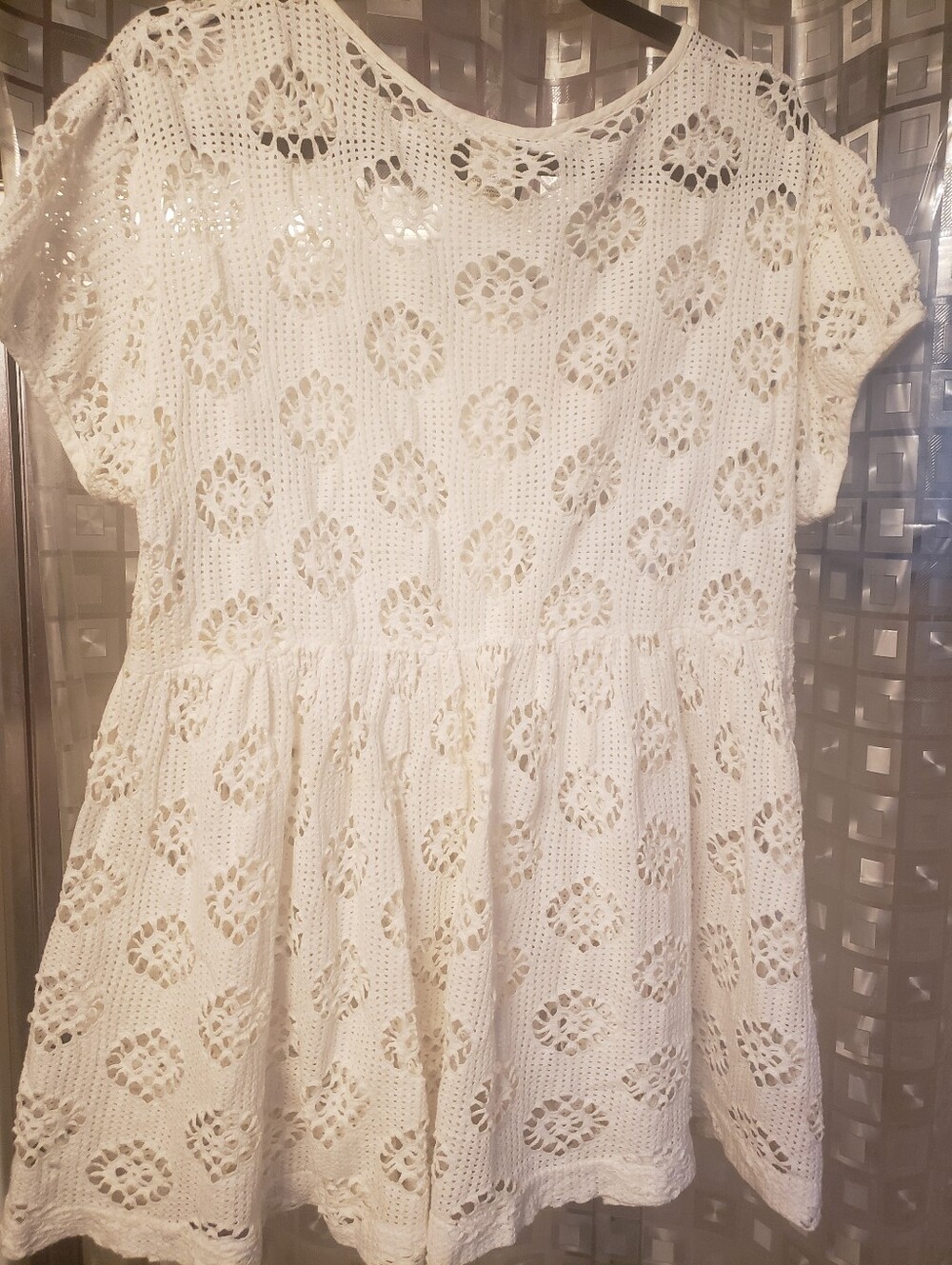 Dotti White Crochet Button-Front Dress - Picture 6 of 6